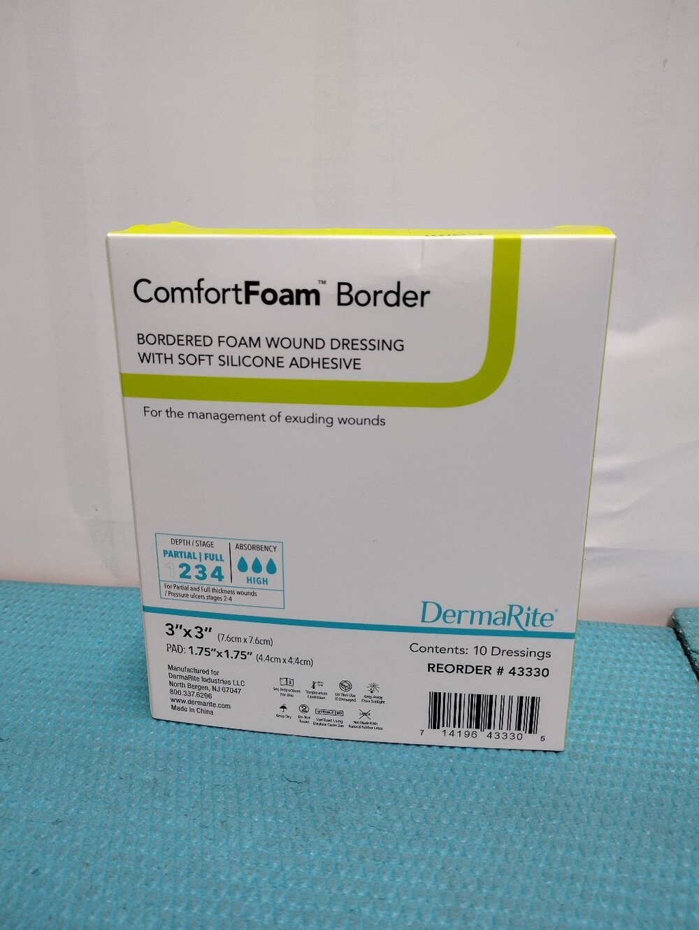 NEW DermaRite Comfort Foam Bordered Foam Wound Dressing